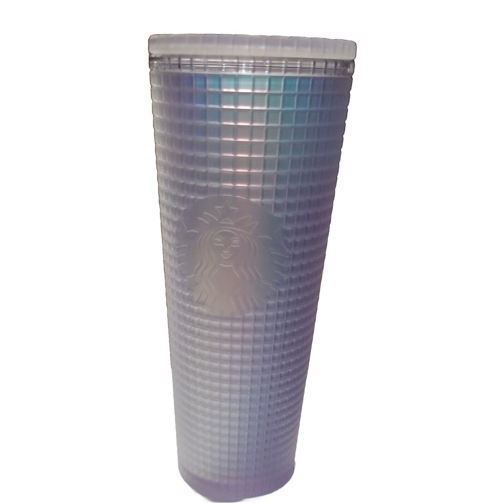 Starbucks Opalescent Pink, Purple, Blue, White Cup, 24 oz Venti, studded plastic